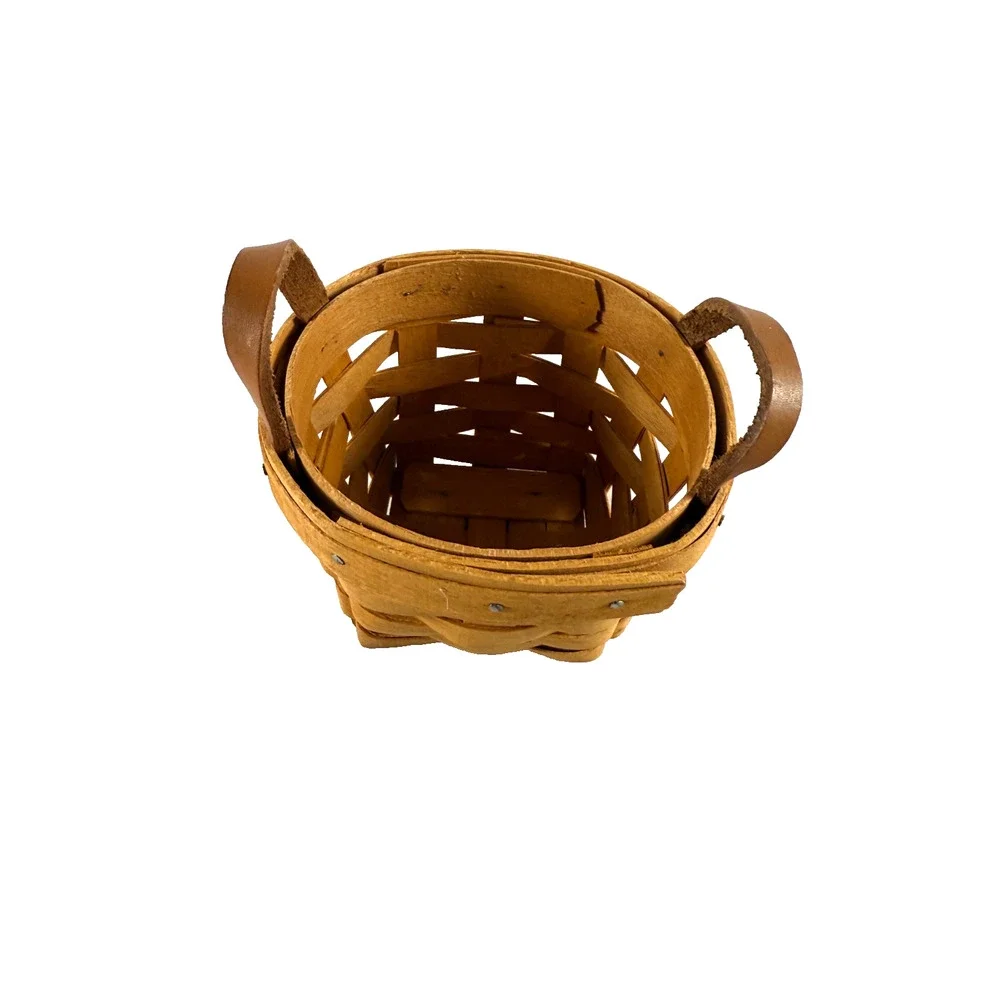 1995 Longaberger Thyme Basket w/Red Plaid Liner & Protector 4.5